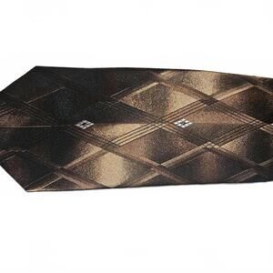 Pierre Cardin Men's Brown Geometric Patterned Tie